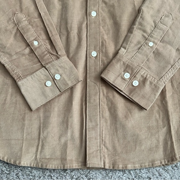French Connection Corduroy Button Down Shirt Tan Mens Size S - Picture 10 of 13